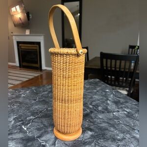 Vintage Nantucket Style Wicker Wine Basket